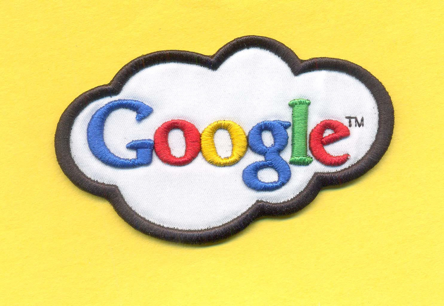 3D Puff of Google Corporation of San Francisco, with multiple colors and each alphabet containing clear 3D Foam Puff with outer satin border and hand cut.