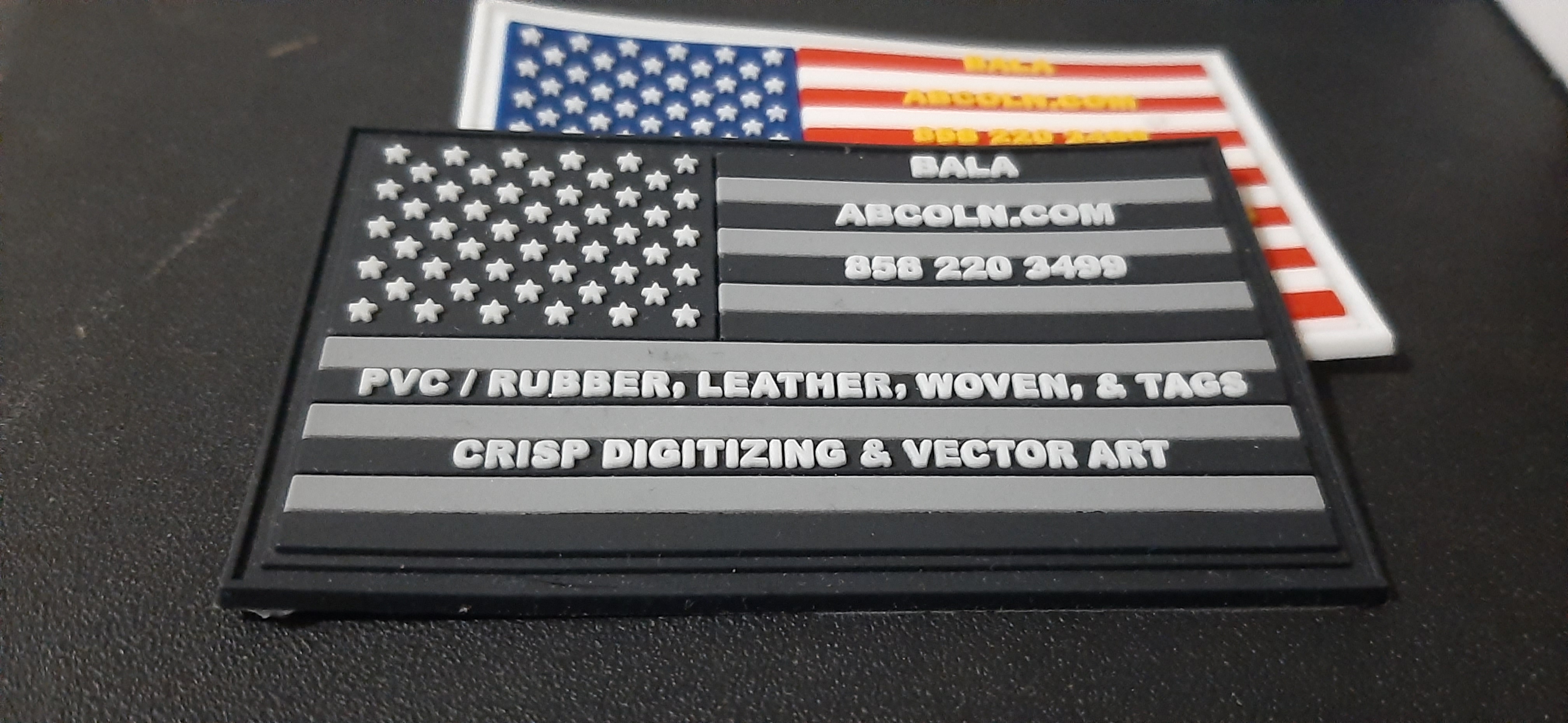 PVC Special Business Card on USA Flag – PVC Patches