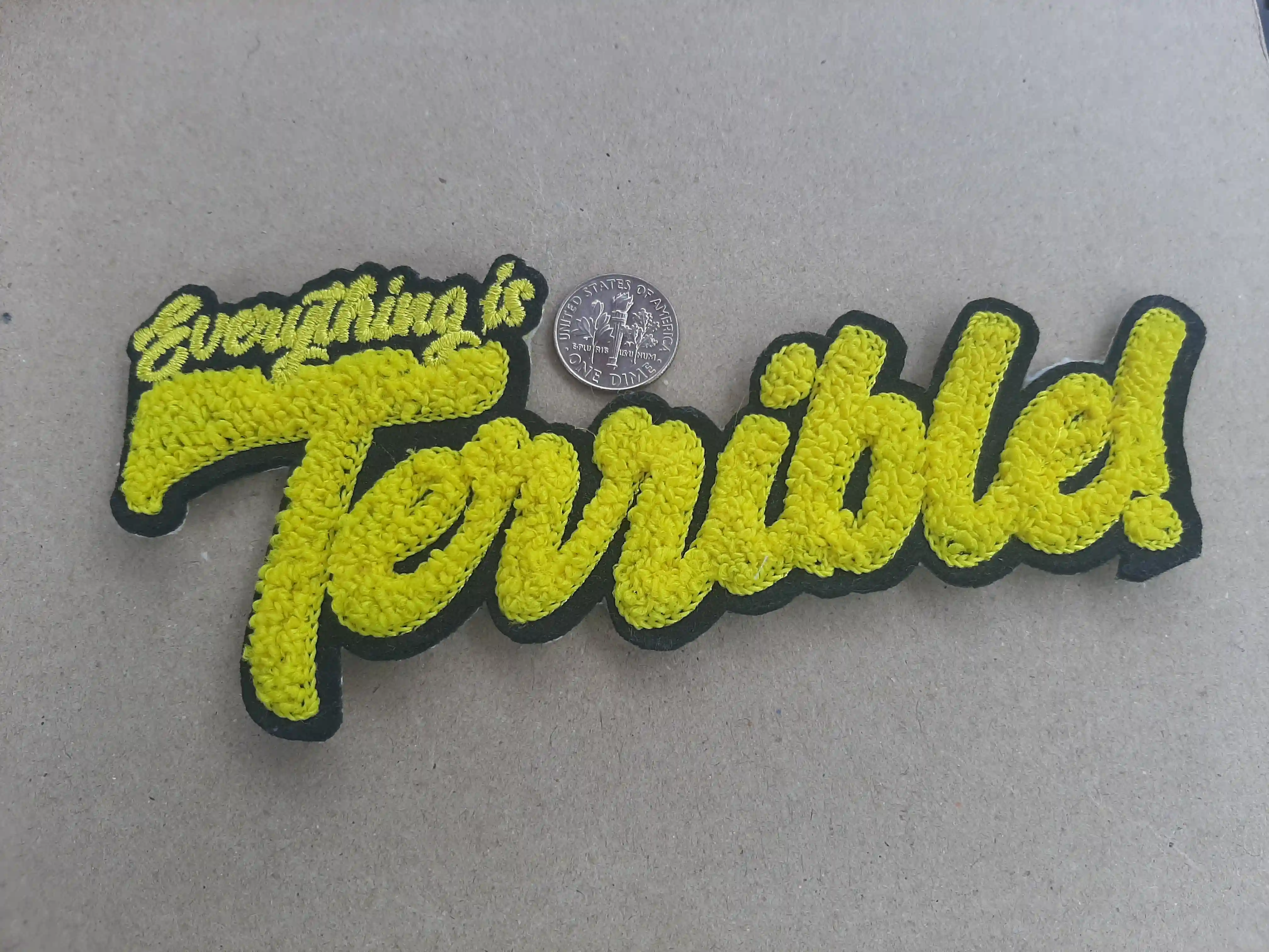 Hoop stitches for letterman jackets. Create your own custom patches. Name drop your favorite sports team or your club and even your group – Chenille Patches