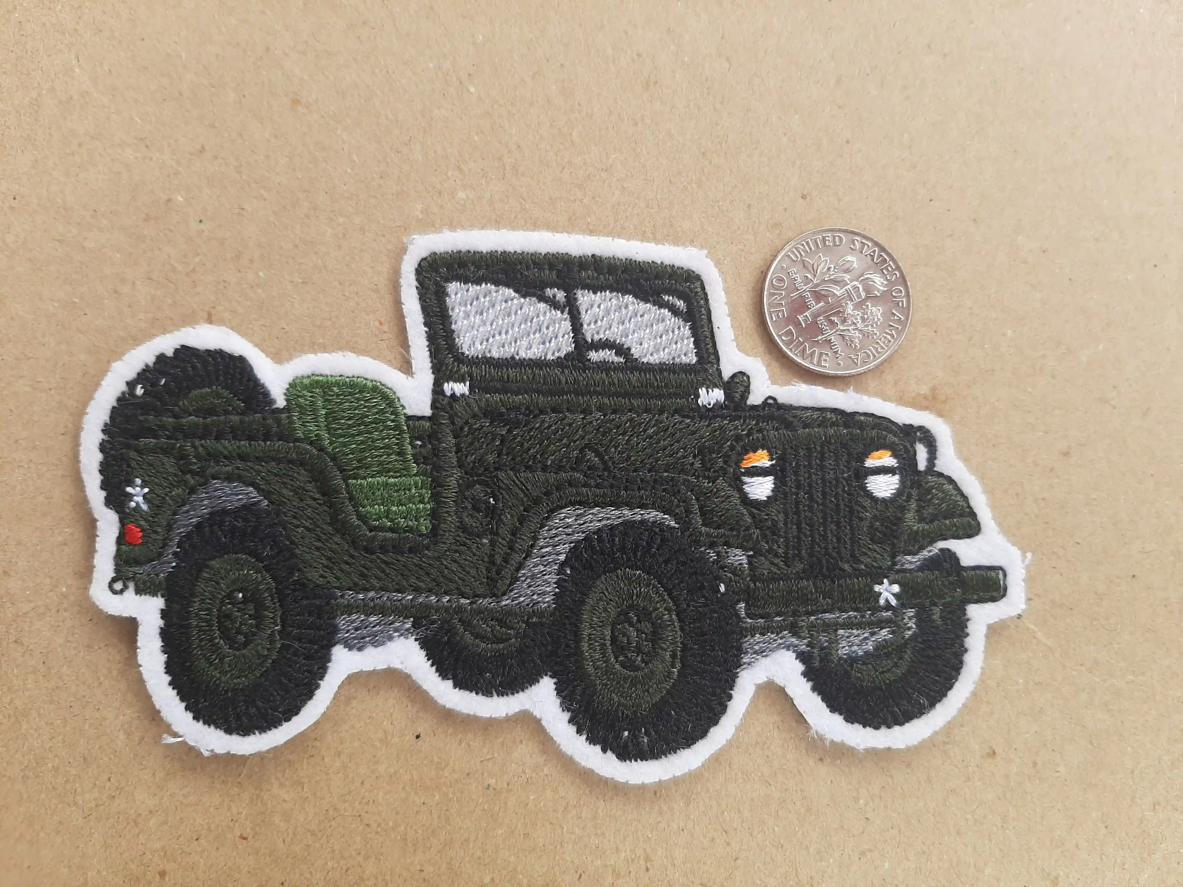 Small Embroidery needs perfect quality and pure digitizing. We got it and here is the proof of the tiny Jeep Gifts and Souvenirs.Ba_C – Embroidered Patches