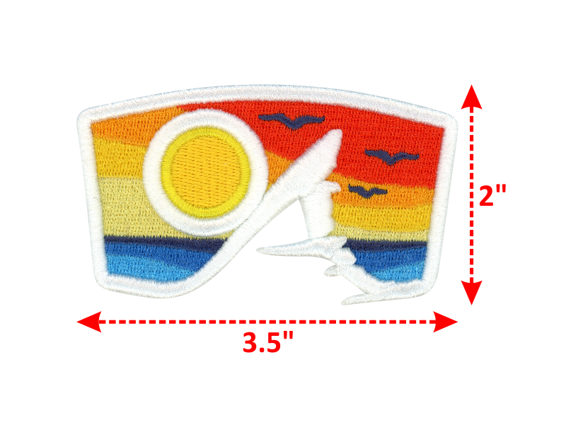 Natural Scenery with multiple color gradient to create an idylic resort industry and beach setting image for Name Drops – Embroidered Patches