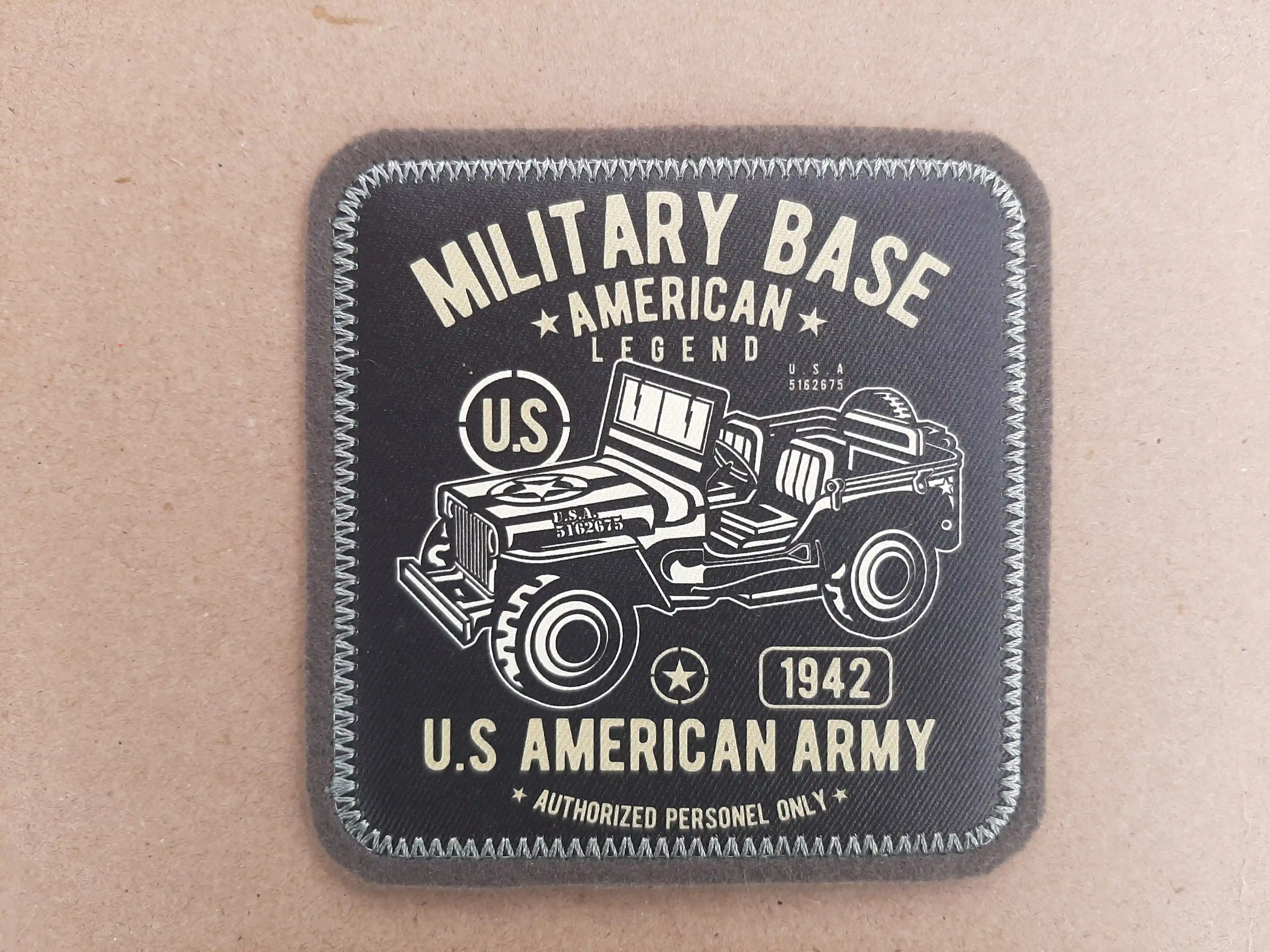 Rustic Military Jeep with open top created for U S American Army Base.St_HI – Sublimated Patches