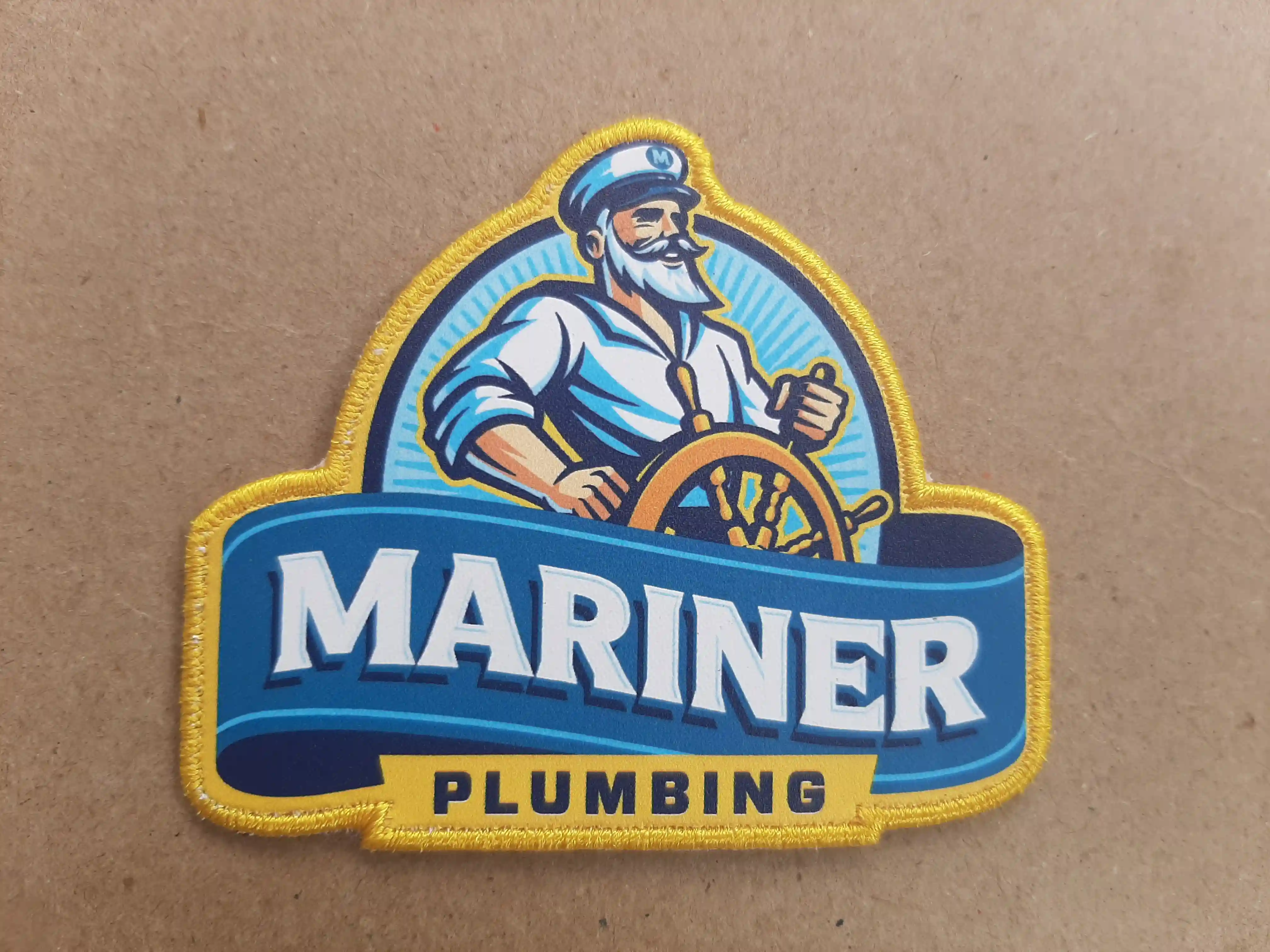 Color Matched Perfectly for outilne with Harmony and the Banner text with the Mariner Text in Special Brighter White – Sublimated Patches