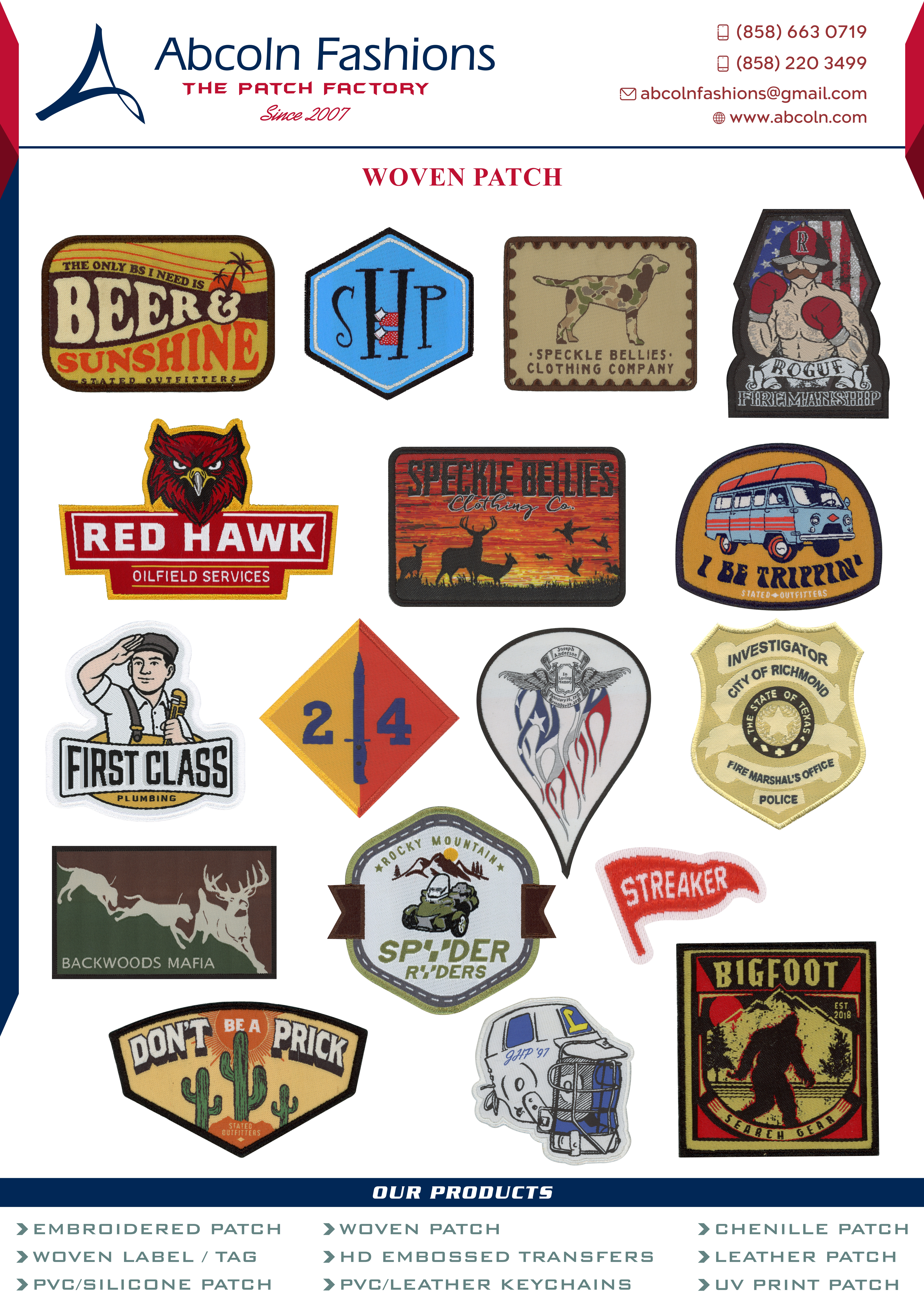 Heat Press Consistent Precise Dye Color-FAST Multi Color Woven Labels Flyer